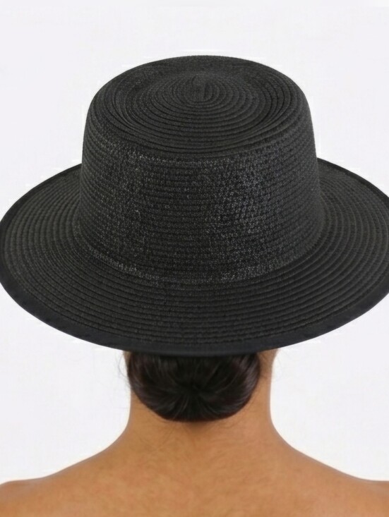 Beloved Millinery Classic Black Women\'s Fedora Panama Straw Hat. main image 4